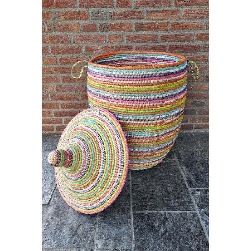 Afrikaanse wasmand uit Senegal multicolor