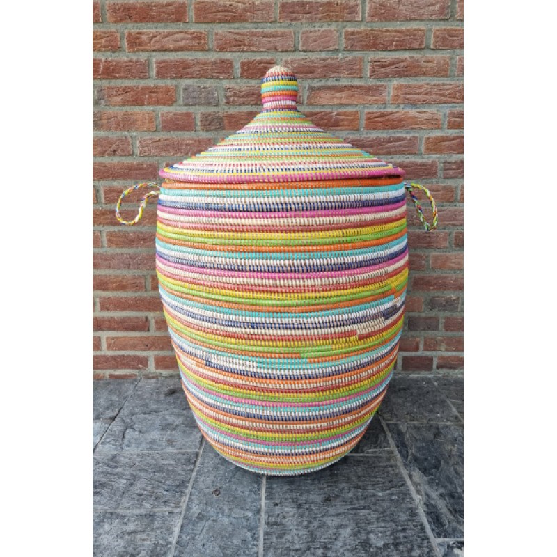 Afrikaanse wasmand uit Senegal multicolor