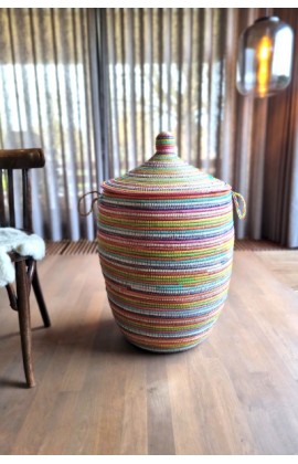 Afrikaanse wasmand uit Senegal multicolor