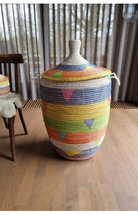 Afrikaanse wasmand uit Senegal multicolor 