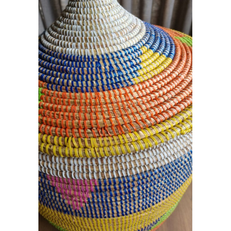 Afrikaanse wasmand uit Senegal multicolor 