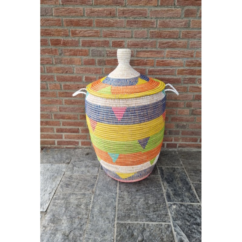 Afrikaanse wasmand uit Senegal multicolor 