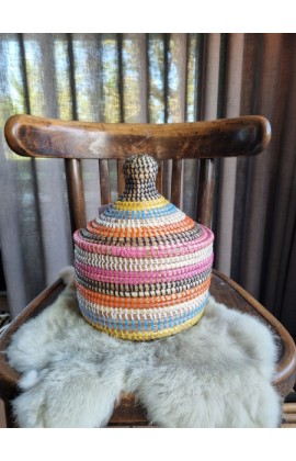 Afrikaans bijou opbergmandje Small uit Senegal multicolor