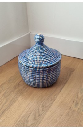 afrikaans bijou mandje uit Senegal blauw