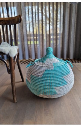 Afrikaanse Basla opbergmand turquoise