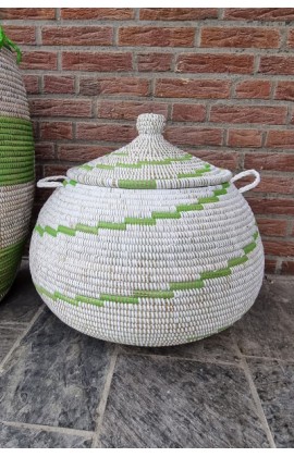 afrikaanse opbergmand zeegras groen wit