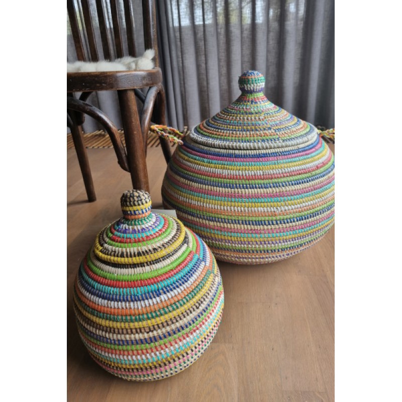Afrikaans bijou opbergmandje multicolor 