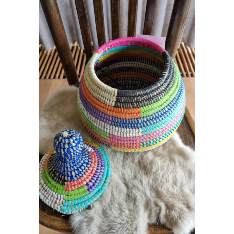 Afrikaans bijou opbergmandje multicolor