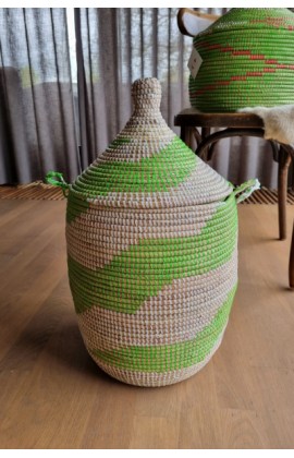 Afrikaanse zeegras opbergmand groen uit Senegal
