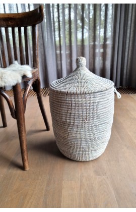 Afrikaanse zeegras opbergmand wit uit Senegal