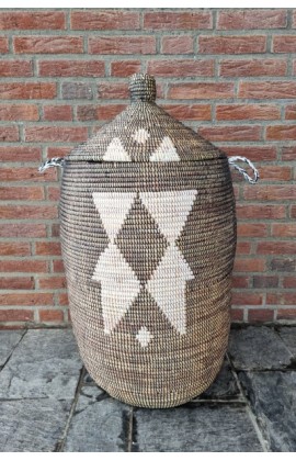 Afrikaanse wasmand uit Senegal zwart ster