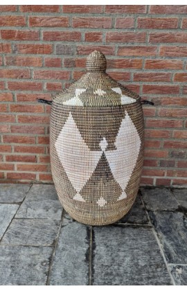 Afrikaanse wasmand uit Senegal zwart ster