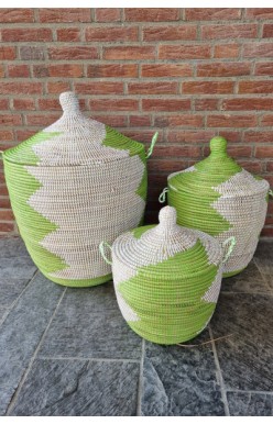 Afrikaanse wasmand opbergmand  groen