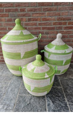 Afrikaanse wasmand opbergmand  groen