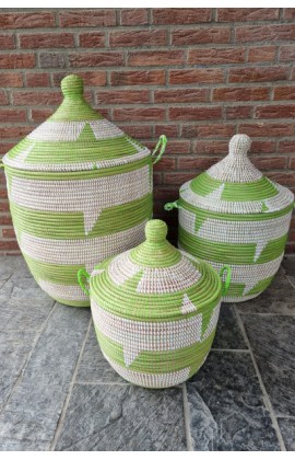 Afrikaanse wasmand opbergmand  groen