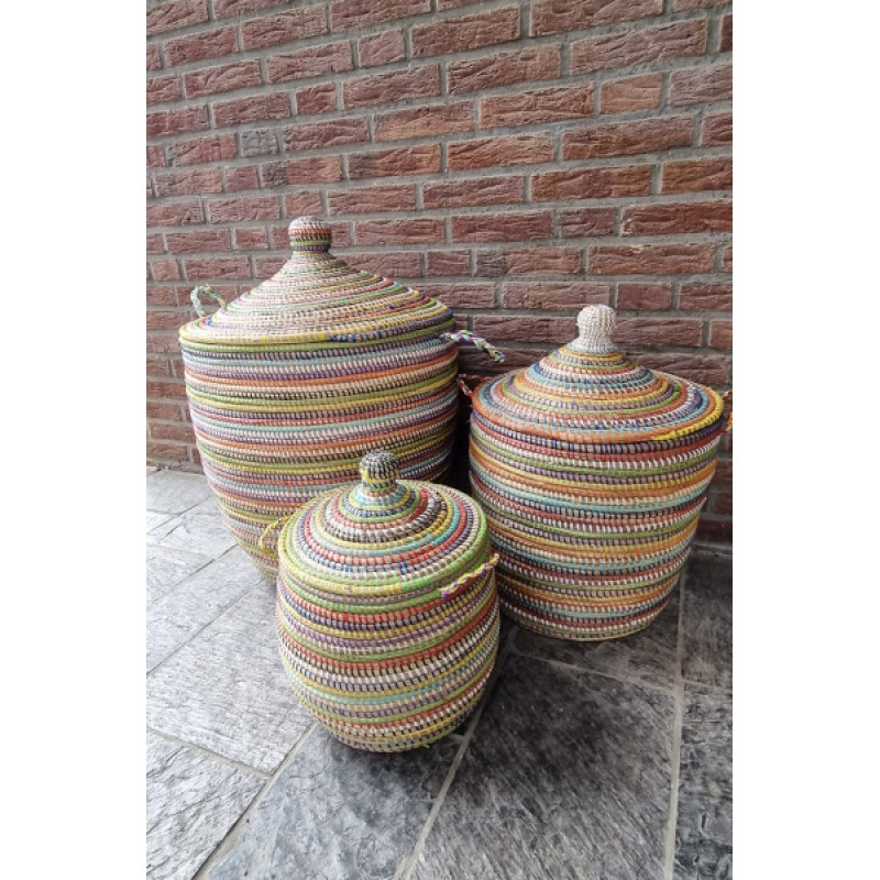 Afrikaanse wasmand opbergmand  multicolor