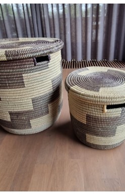 Afrikaanse wasmand platte deksel bruin