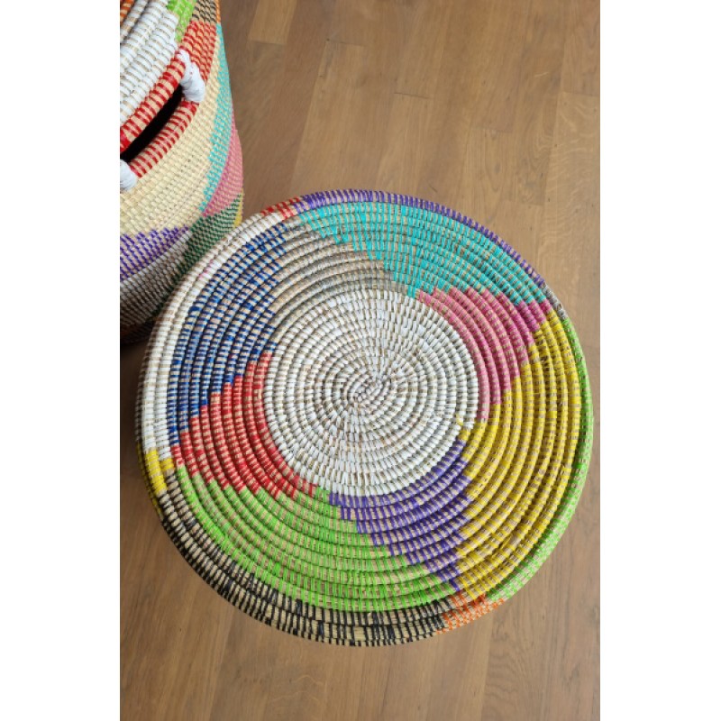 Afrikaanse wasmand platte deksel multicolor