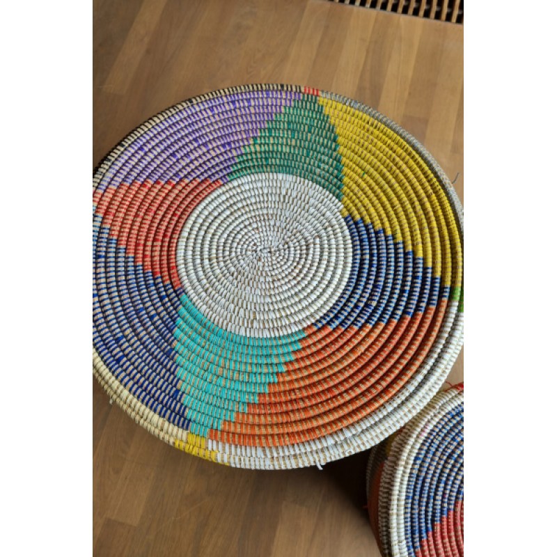 Afrikaanse wasmand platte deksel multicolor