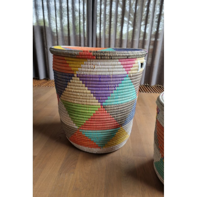 Afrikaanse wasmand platte deksel multicolor