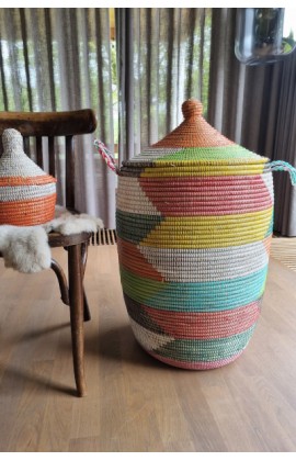 Afrikaanse wasmand uit Senegal multicolor