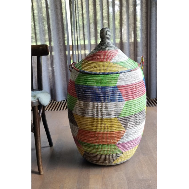 Afrikaanse wasmand uit Senegal multicolor