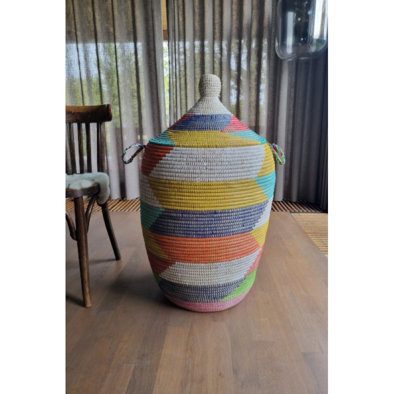 Afrikaanse wasmand uit Senegal multicolor