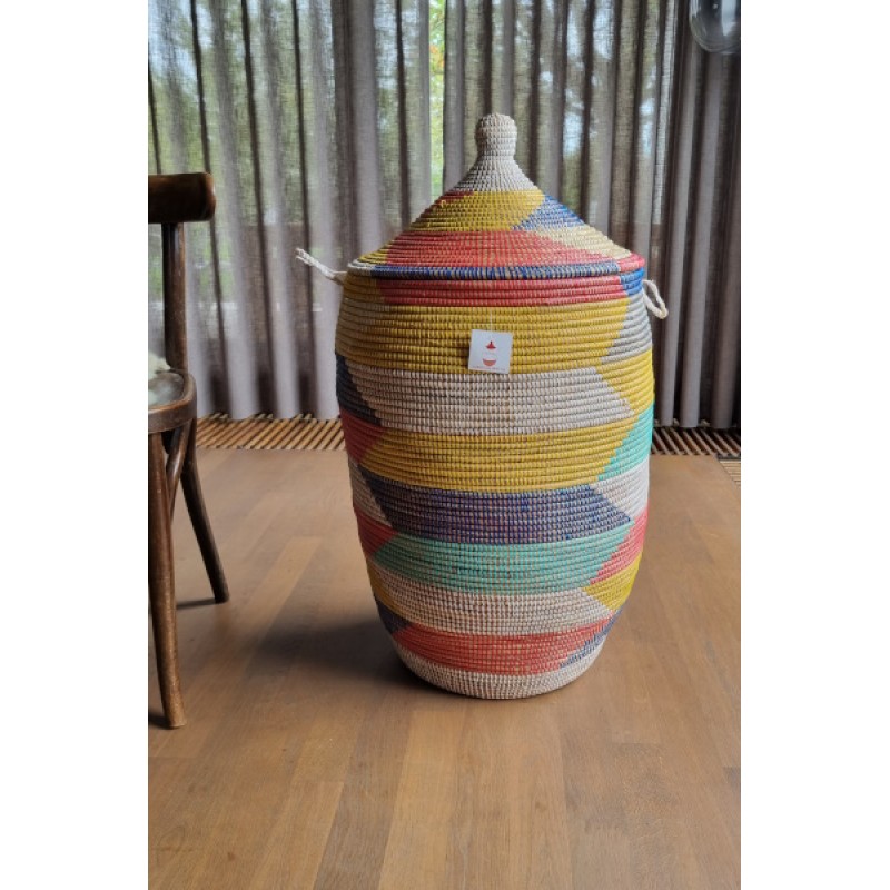 Afrikaanse wasmand uit Senegal multicolor