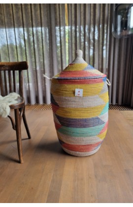 Afrikaanse wasmand uit Senegal multicolor Afrikaanse wasmand uit Senegal multicolor