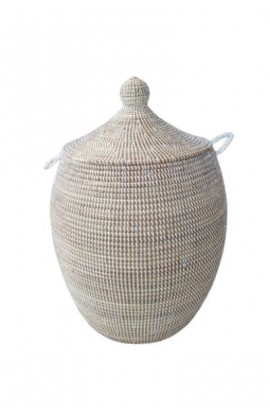 Opbergmand uit Senegal wit medium