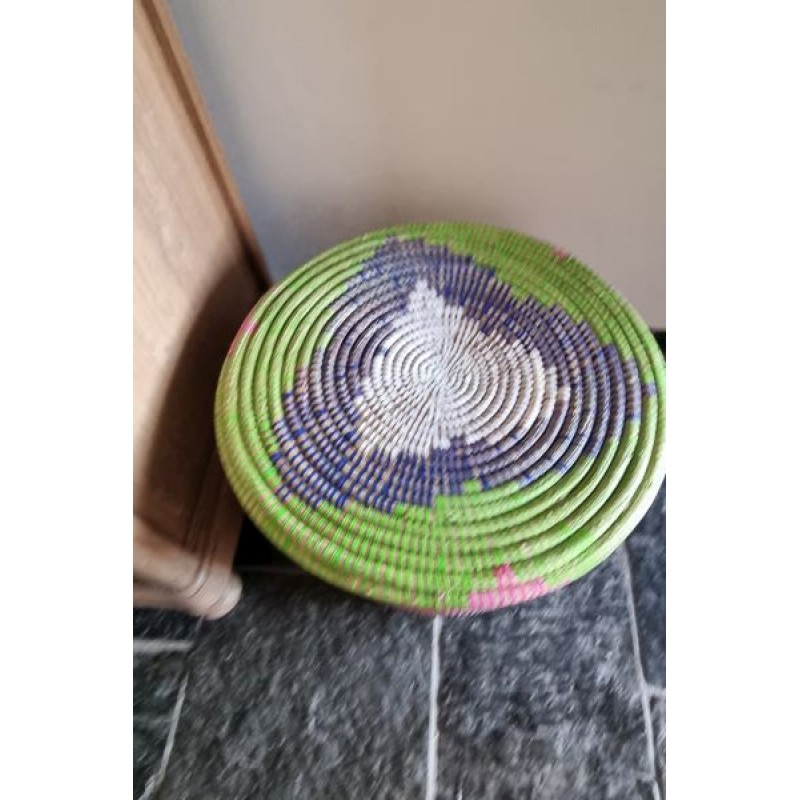 afrikaanse opbergmand platte deksel multicolor