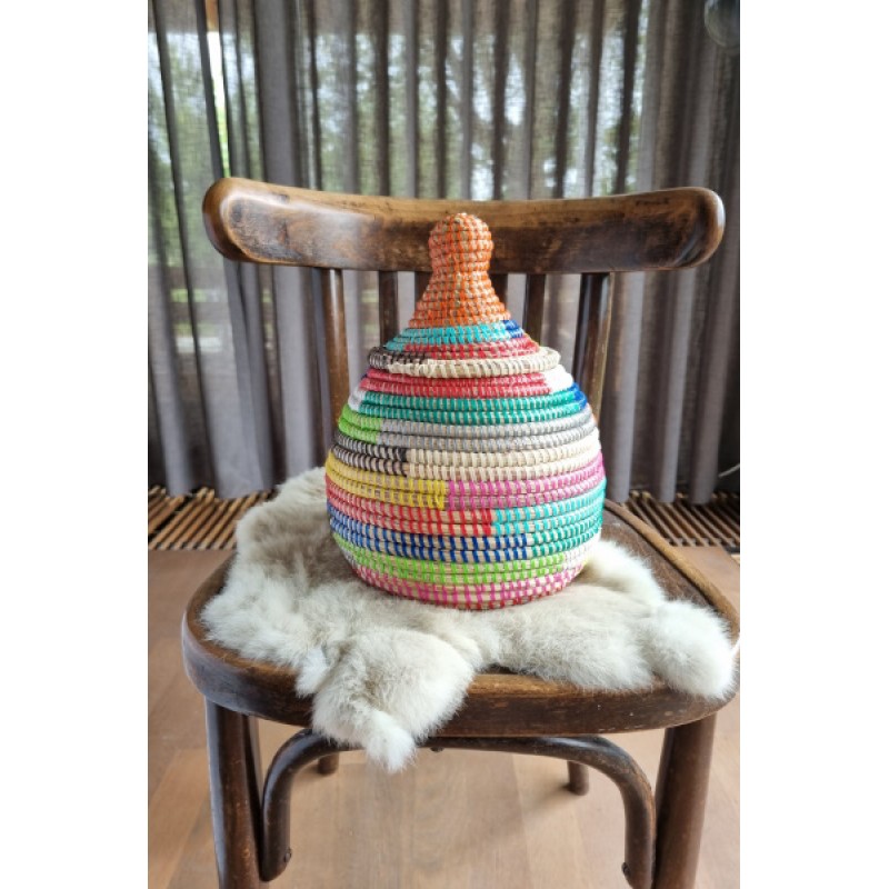 Afrikaans bijou opbergmandje multicolor 