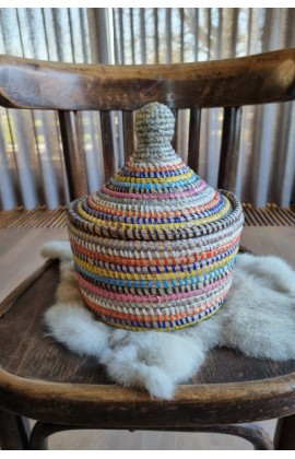 Afrikaans bijou opbergmandje Small uit Senegal multicolor
