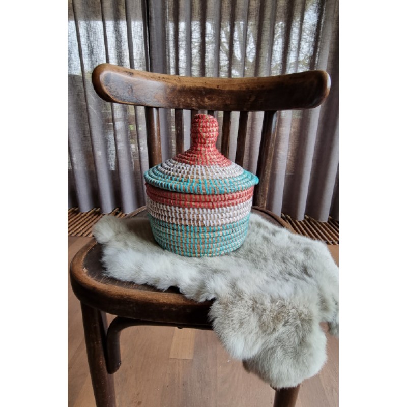 Afrikaans bijou opbergmandje multicolor 