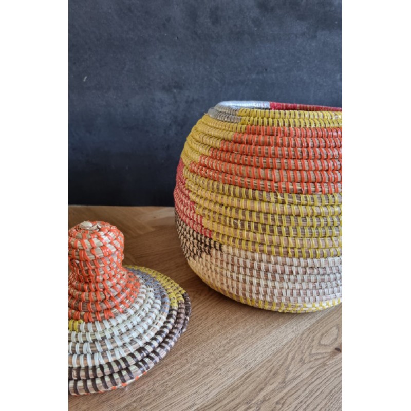 Afrikaans bijou opbergmandje multicolor 