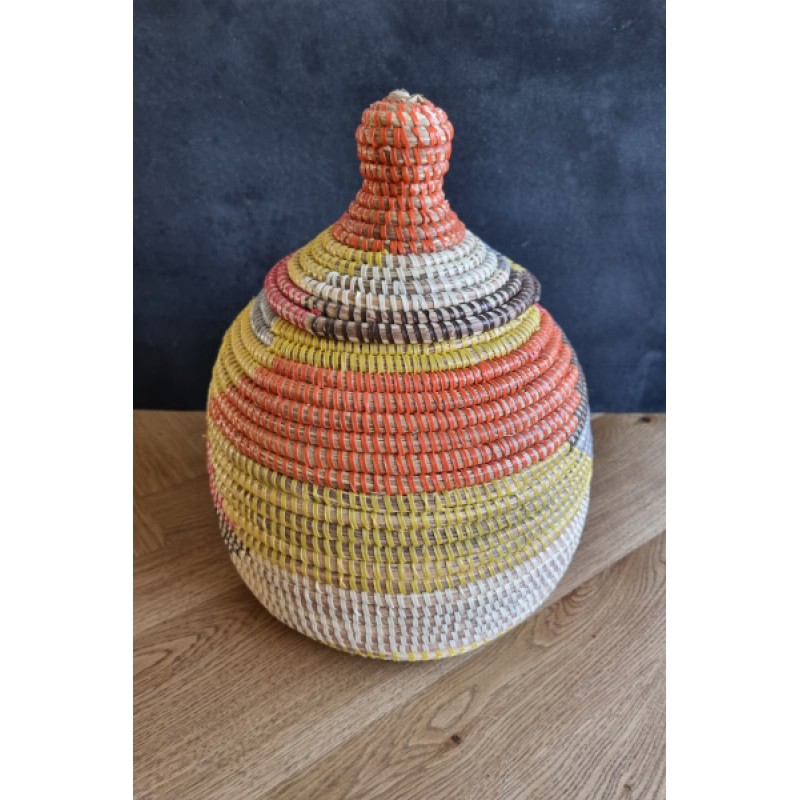 Afrikaans bijou opbergmandje multicolor 