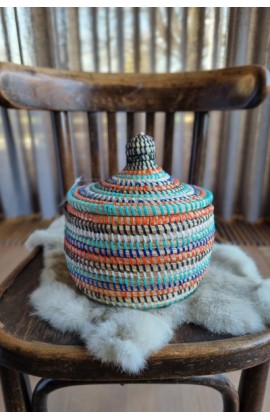 Afrikaans bijou opbergmandje Small uit Senegal multicolor