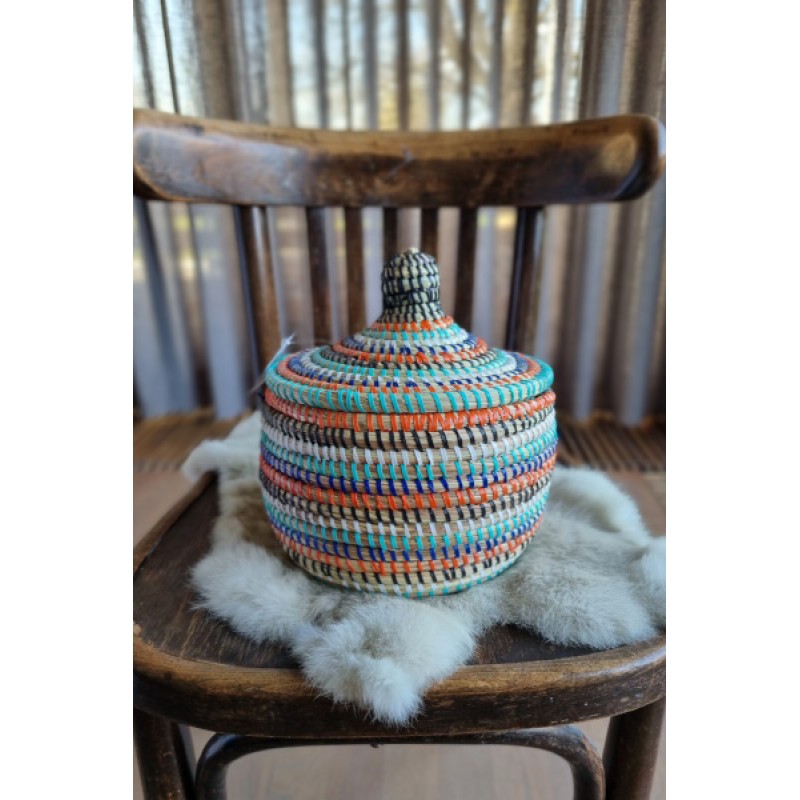Afrikaans bijou opbergmandje multicolor