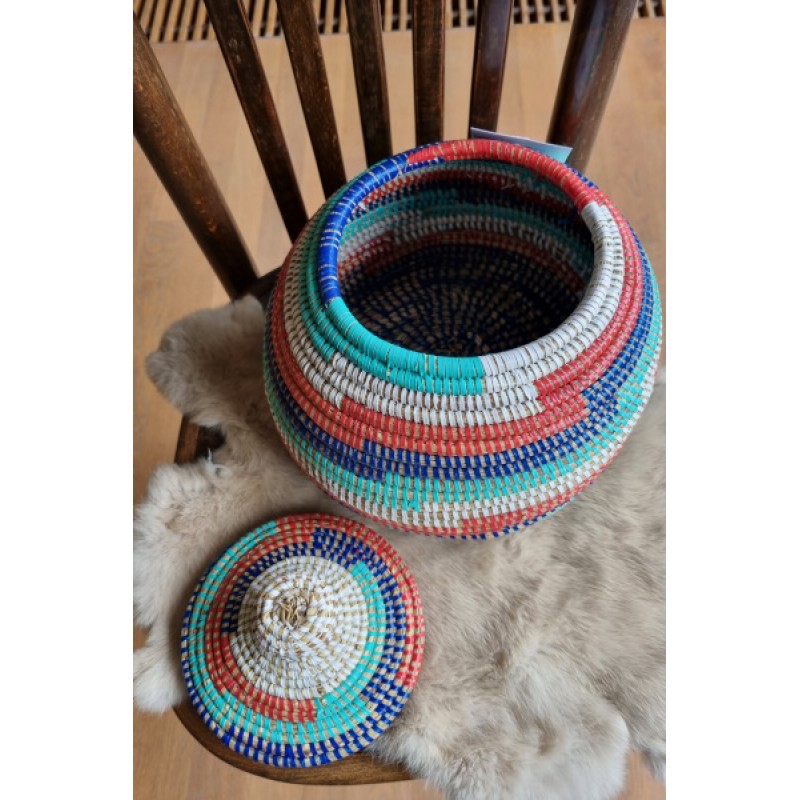 Afrikaans bijou opbergmandje multicolor