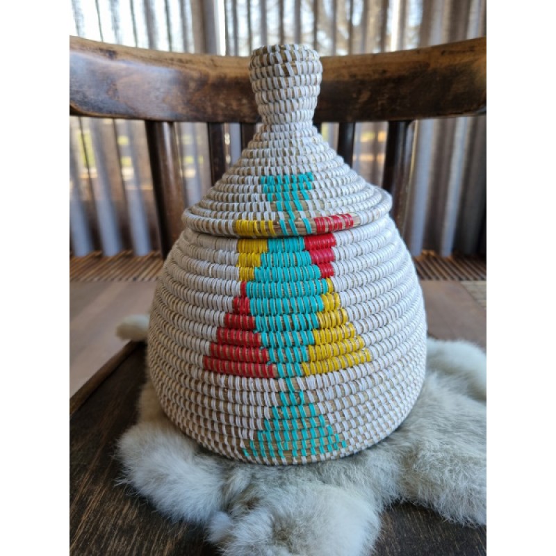 Afrikaans bijou opbergmandje multicolor 