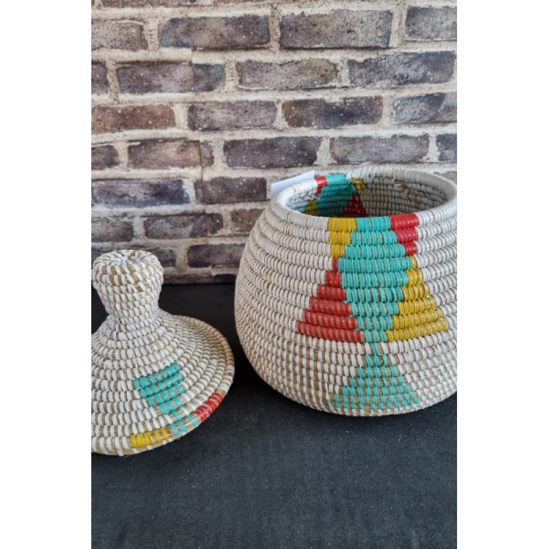 Afrikaans bijou opbergmandje multicolor 