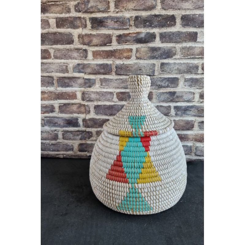 Afrikaans bijou opbergmandje multicolor 
