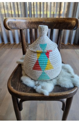 Afrikaans bijou opbergmandje multicolor 