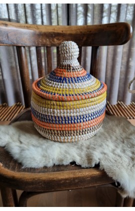 Afrikaans bijou opbergmandje Small uit Senegal multicolor