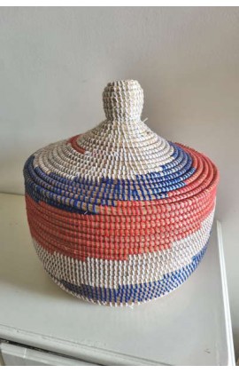 opbergmand uit Senegal rood blauw